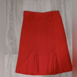 Red Women's Rayon &  Cotton Skirt With Kick Pleats at The Bottom  Front And Back